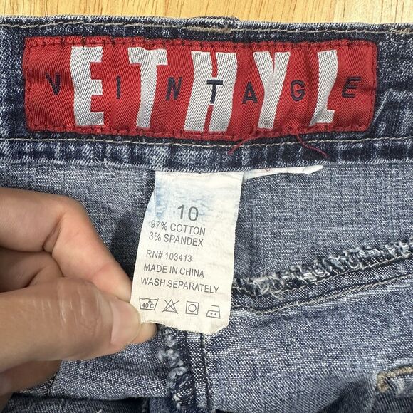 Ethyl Vintage Y2K Long Modest WESTERN Denim Maxi Skirt Size 10‎ Grunge Chambray - Picture 4 of 7